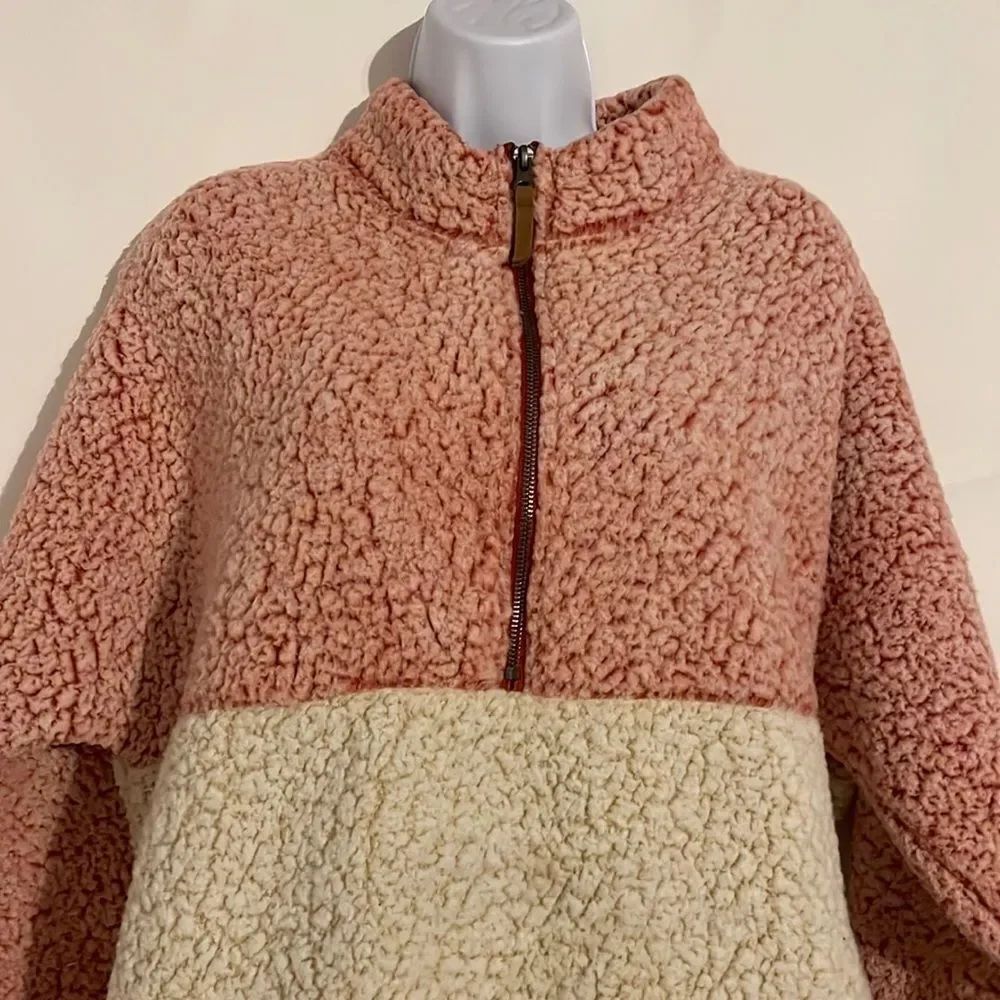 Time and Tru Pink and Cream Teddy Jacket